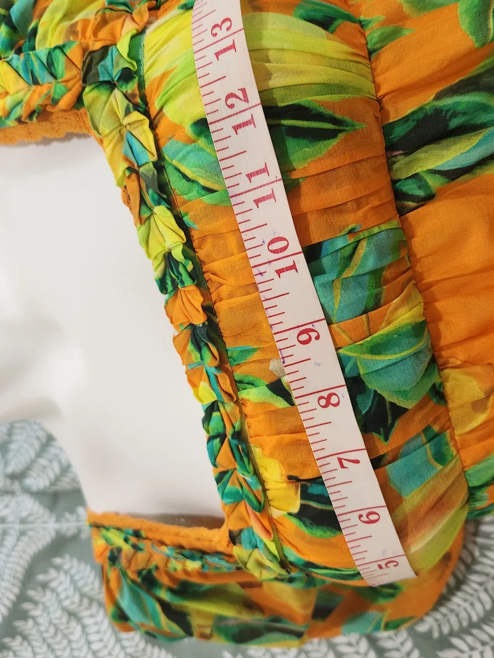 Orange Lemon-Print Peasant Blouse Farm Rio  - Womens Size Xs